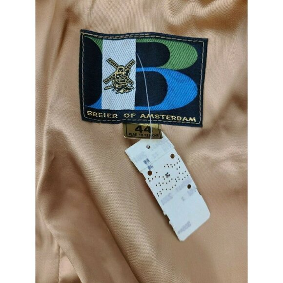 VTG Deadstock Breier of Amsterdam Suede Leather Jacket Mens 44 Brown Coat New - Picture 6 of 8